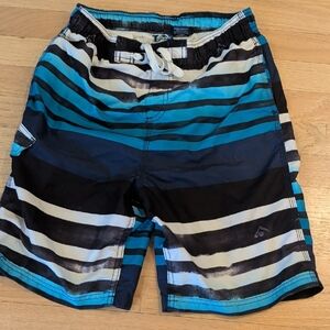 Kanu Surf Kids Swim Trunks - Blue and Black Stripes